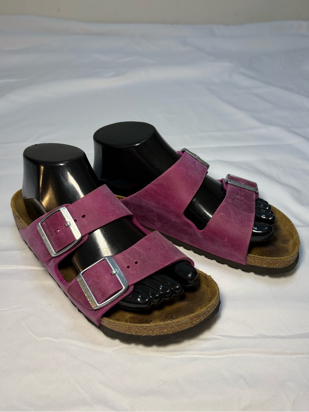 Birkenstock Arizona Sandals Festival Fuchsia Oiled Leather Women’s 38 Narrow Fit